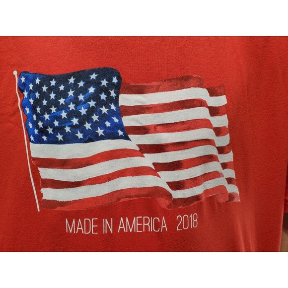 Men's T-shirt "Made in America 2018" Sz XL (46/48) American Flag Graphic Red SS - Picture 2 of 6